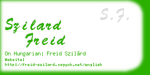 szilard freid business card